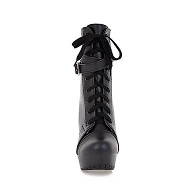 cone heel leather boots
