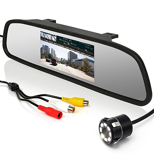 360° Rotatable Vehicle Reversing Parking Camera 4.3 Inch Mirror LCD Screen Kit