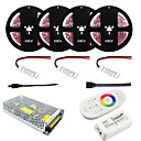 tanie Sterownik LED-1 zestaw hkv&amp;reg; 20m rgb 5050smd dc 12v taśma bezodporna na światło 2.4g rf zdalny kontroler rgb 20a zasilacz ac 110-240 v baterie nie są wliczone