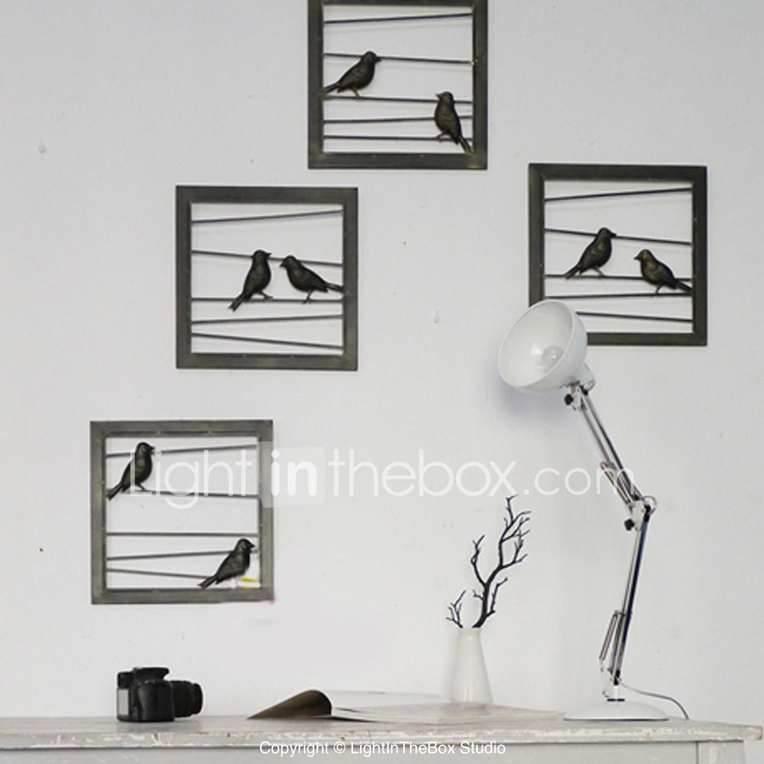 E Home Metal Wall Art Decor Black Birds