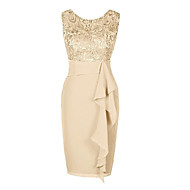 baratos -Mulheres Tamanhos Grandes Básico Delgado Tubinho Bainha Vestido Sólido Altura dos Joelhos