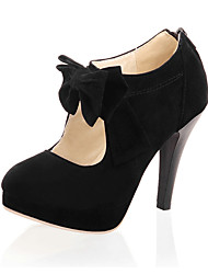 billige -Dame Kunstlær Vår / Sommer Stiletthæl Sløyfe Svart / Rød / Mandel