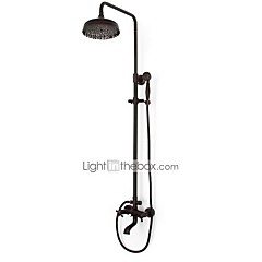 Zuhany csaptelep - Antik Olajjal kezelt bronz Zuhany rendszer Réz szelep Bath Shower Mixer Taps / Két fogantyú három lyuk Zuhany csaptelep - Antik Olajjal kezelt bronz Zuhany rendszer Réz szelep Bath Shower Mixer Taps / Két fogantyú három lyuk