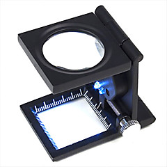 10X Metal Folding Pocket Jewelry Loupe Magnifier Magnifying Glass with Scale and LED 10X Metal Folding Pocket Jewelry Loupe Magnifier Magnifying Glass with Scale and LED