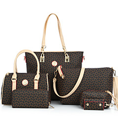 Mulheres Bolsas PU Tote / Carteiras / Bolsa de Ombro 6 Pcs Purse Set Artística Azul / Rosa claro / Azul Claro / Conjuntos de sacolas / Conjuntos de saco Mulheres Bolsas PU Tote / Carteiras / Bolsa de Ombro 6 Pcs Purse Set Artística Azul / Rosa claro / Azul Claro / Conjuntos de sacolas / Conjuntos de saco
