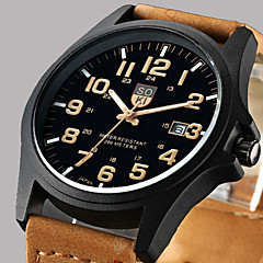 Herre Armbåndsur Quartz Kalender Læder Bånd Analog Afslappet Mode Brun / Grøn / Kaki - Grøn Sort / Hvid Sort Et år Batteri Levetid Herre Armbåndsur Quartz Kalender Læder Bånd Analog Afslappet Mode Brun / Grøn / Kaki - Grøn Sort / Hvid Sort Et år Batteri Levetid