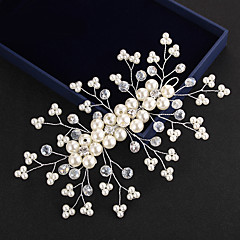 Kristall / Oäkta pärla Tiaras / pannband / Blommor med Blomma 1st Bröllop / Speciellt Tillfälle / Utomhus Hårbonad Kristall / Oäkta pärla Tiaras / pannband / Blommor med Blomma 1st Bröllop / Speciellt Tillfälle / Utomhus Hårbonad