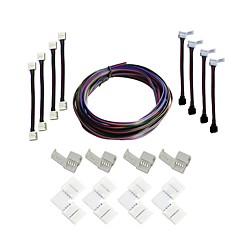 um conjunto de tiras de conectores kits completos tira para tira 5m jumper em forma de l conector de canto cabo de extensão rgb faixa de conector sem fio para caixa de controle um conjunto de tiras de conectores kits completos tira para tira 5m jumper em forma de l conector de canto cabo de extensão rgb faixa de conector sem fio para caixa de controle