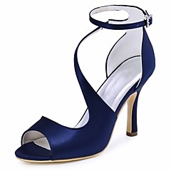 Wedding Shoes Online For 2018 Women S Shoes Elastic Fabric Summer Basic Pump Wedding Stiletto Heel P Toe Buckle Dark Blue Purple Party Evening