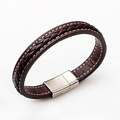 Herrn Damen Leder Lederarmbänder - Simple Style Kreisförmig Schwarz Braun Armbänder Für Geschenk Normal Herrn Damen Leder Lederarmbänder - Simple Style Kreisförmig Schwarz Braun Armbänder Für Geschenk Normal