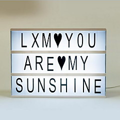 1set lightbox Night Light LED cavo USB incluso Regalo romantico con le carte di lettere cinematico Combinazione libera fai da te Luce 1set lightbox Night Light LED cavo USB incluso Regalo romantico con le carte di lettere cinematico Combinazione libera fai da te Luce