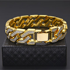 Men's Curb Chain Bracelet - Gold Plated Rock, Hip-Hop Bracelet Gold / Silver For Casual / Club Men's Curb Chain Bracelet - Gold Plated Rock, Hip-Hop Bracelet Gold / Silver For Casual / Club