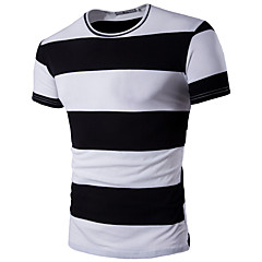 Herrn Gestreift Sport T-shirt, Rundhalsausschnitt Baumwolle Herrn Gestreift Sport T-shirt, Rundhalsausschnitt Baumwolle