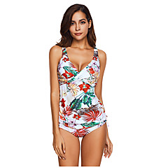 Damen Übergrössen Tankinis - Rückenfrei, Blumen Gurt Damen Übergrössen Tankinis - Rückenfrei, Blumen Gurt