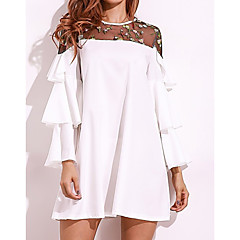 Damen Freizeit Grundlegend Lose Lose Kleid Solide Übers Knie Damen Freizeit Grundlegend Lose Lose Kleid Solide Übers Knie