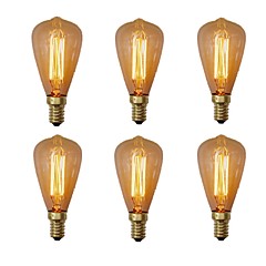 6ks 40 W E14 ST48 Teplá bílá 2200-2700 K Retro Stmívatelné Ozdobné Incandescent Vintage Edison žárovka 220 V - 240 V V 6ks 40 W E14 ST48 Teplá bílá 2200-2700 K Retro Stmívatelné Ozdobné Incandescent Vintage Edison žárovka 220 V - 240 V V
