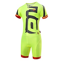 Malciklo Men's Triathlon Tri Suit - White / Black / Green / Yellow Bike Clothing Suit, 3D Pad, Quick Dry, Anatomic Design, Ultraviolet Resistant, Reflective Strips Spandex Solid Color Malciklo Men's Triathlon Tri Suit - White / Black / Green / Yellow Bike Clothing Suit, 3D Pad, Quick Dry, Anatomic Design, Ultraviolet Resistant, Reflective Strips Spandex Solid Color