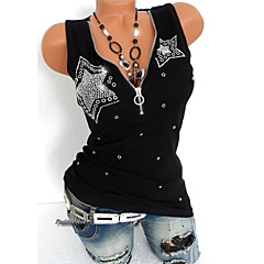 Tee-shirt Femme, Couleur Pleine Paillettes Punk & Gothique Tee-shirt Femme, Couleur Pleine Paillettes Punk & Gothique
