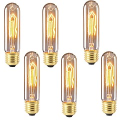 6pcs 40 W E26 / E27 T10 Bianco caldo 2200-2700 k Retrò / Oscurabile / Decorativo Incandescente Vintage Edison Lampadina 220-240 V 6pcs 40 W E26 / E27 T10 Bianco caldo 2200-2700 k Retrò / Oscurabile / Decorativo Incandescente Vintage Edison Lampadina 220-240 V