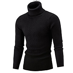 Per uomo Quotidiano Attivo Tinta unita Manica lunga Taglia piccola Standard Pullover, A collo alto Rosso / Beige / Grigio L / XL / XXL Per uomo Quotidiano Attivo Tinta unita Manica lunga Taglia piccola Standard Pullover, A collo alto Rosso / Beige / Grigio L / XL / XXL