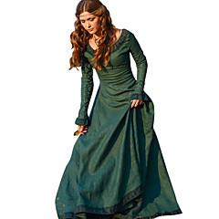 Rétro / Vintage Epoque Médiévale Costume Femme Robes Rouge / Vert / Bleu Vintage Cosplay Polyester Fête du thé Festival Manches Longues Long Trapèze Rétro / Vintage Epoque Médiévale Costume Femme Robes Rouge / Vert / Bleu Vintage Cosplay Polyester Fête du thé Festival Manches Longues Long Trapèze