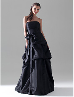Taffeta Bridesmaid Dresses Search Lightinthebox A Line Princess Strapless Floor Length Taffeta Bridesmaid Dress With Bow S Pick Up Skirt Sash Ribbon By Lan Ting Bride