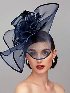 baratos Casamentos &amp; Festas-Pena / Rede Chapéu de Kentucky Derby / Fascinadores / Peça para Cabeça com Penas / Floral / Flor 1pç Casamento / Ocasião Especial Capacete