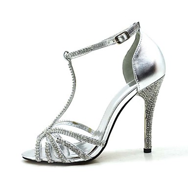 T-Strap Stiletto Heel Sandals With Rhinestone Women's Shoes 1288843 ...