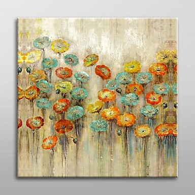 Hand-Painted Floral/Botanical One Panel Canvas Oil Painting For Home ...