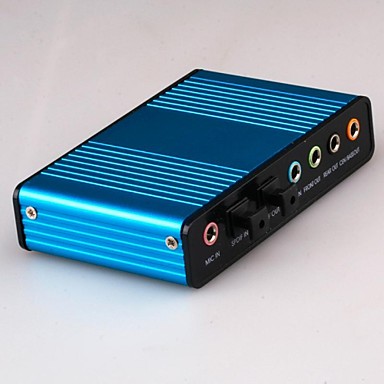 USB Sound Card 6 Channel 5.1 Optical External Audio Card Converter ...