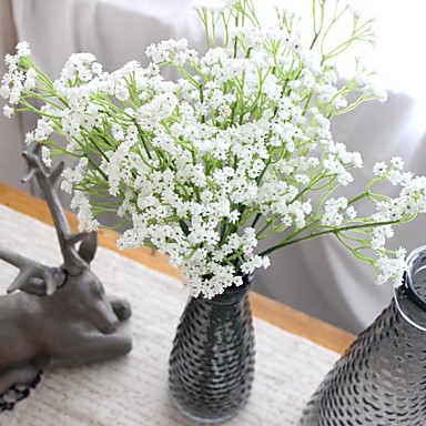 reell touch kunstig pu hvit babysbreath blomster bryllup brudebuketter ...