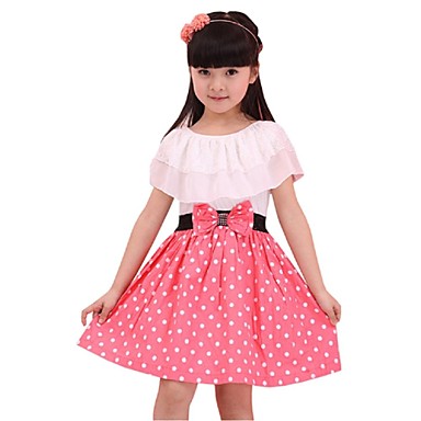 Girls' Dot / Ruffle / Bow Sleeveless Dress 3697090 2018 – $28.78