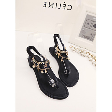 Women's Shoes Flat Heel Gladiator Sandals Casual Black/Gold 3605063 ...