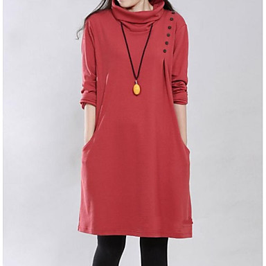 Women's High Collar Plus Size Long Sleeve Dresses (More Colors) 2235359 ...