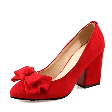 Women's Spring Summer Microfibre Outdoor Casual Chunky Heel Bowknot Black Blue Brown Red Gray Women's Spring Summer Microfibre Outdoor Casual Chunky Heel Bowknot Black Blue Brown Red Gray