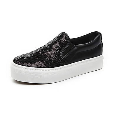 Womens Shoes Canvas Flat Heel Creepers Comfort Round Toe Loafers Slip on Outdoor Casual Black Silver 4823693 2018 3499 Womens Shoes Canvas Flat Heel Creepers Comfort Round Toe Loafers Slip on Outdoor Casual Black Silver 4823693 2018 3499