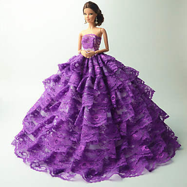 Party/Evening Costumes For Barbie Doll Purple Dresses For Girl's Doll ...