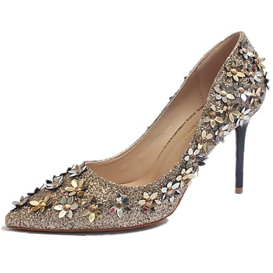 Women's Shoes PU(Polyurethane) Spring / Summer Comfort / Light Up Shoes Heels Stiletto Heel Pointed Toe Gold / Black / Silver / Dress Women's Shoes PU(Polyurethane) Spring / Summer Comfort / Light Up Shoes Heels Stiletto Heel Pointed Toe Gold / Black / Silver / Dress