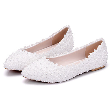 Women's Shoes PU(Polyurethane) Fall / Winter Comfort / Novelty / Fashion Boots Wedding Shoes Pointed Toe Beading / Appliques White Women's Shoes PU(Polyurethane) Fall / Winter Comfort / Novelty / Fashion Boots Wedding Shoes Pointed Toe Beading / Appliques White