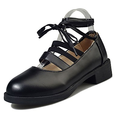 Women's Shoes PU(Polyurethane) Summer Comfort Oxfords Flat Heel Round Toe Black Women's Shoes PU(Polyurethane) Summer Comfort Oxfords Flat Heel Round Toe Black