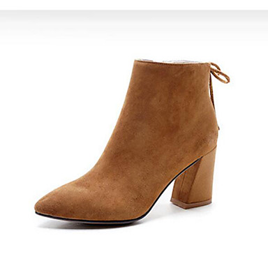 Women's Shoes Nubuck leather Fall / Winter Fashion Boots Boots Chunky Heel Booties / Ankle Boots Black / Light Brown Women's Shoes Nubuck leather Fall / Winter Fashion Boots Boots Chunky Heel Booties / Ankle Boots Black / Light Brown