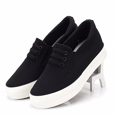 Women's Shoes Canvas Spring / Fall Comfort Loafers & Slip-Ons Flat Heel White / Black / Blue Women's Shoes Canvas Spring / Fall Comfort Loafers & Slip-Ons Flat Heel White / Black / Blue