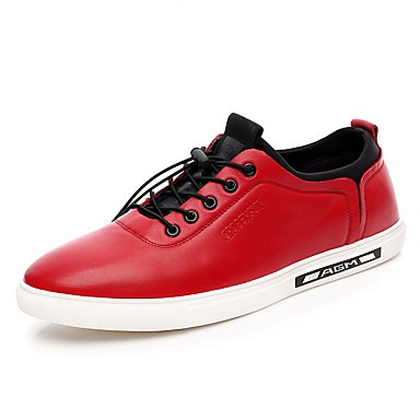 Men's Shoes Cowhide Spring Comfort Sneakers Black / Red / Blue Men's Shoes Cowhide Spring Comfort Sneakers Black / Red / Blue