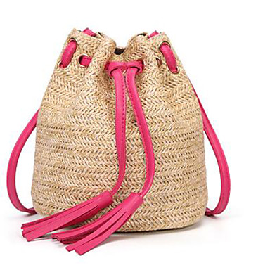 Women's Bags Straw Shoulder Bag Tassel Blushing Pink / Fuchsia / Brown Women's Bags Straw Shoulder Bag Tassel Blushing Pink / Fuchsia / Brown