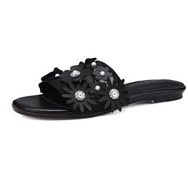 Women's Shoes Mesh Summer Comfort Slippers & Flip-Flops Flat Heel Black / Beige Women's Shoes Mesh Summer Comfort Slippers & Flip-Flops Flat Heel Black / Beige