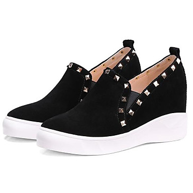 Women's Shoes Suede Fall Comfort Sneakers Wedge Heel Black / Nude Women's Shoes Suede Fall Comfort Sneakers Wedge Heel Black / Nude