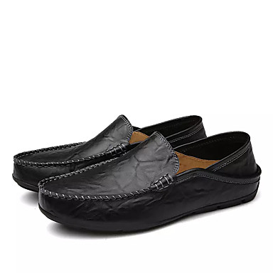Men's Shoes Cowhide Fall Driving Shoes Loafers & Slip-Ons Black / Brown / Blue Men's Shoes Cowhide Fall Driving Shoes Loafers & Slip-Ons Black / Brown / Blue