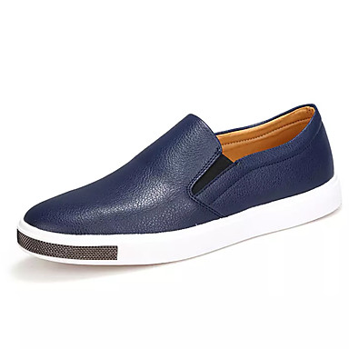 Men's Shoes PU(Polyurethane) Fall Comfort Loafers & Slip-Ons Black / Blue Men's Shoes PU(Polyurethane) Fall Comfort Loafers & Slip-Ons Black / Blue