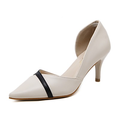 Women's Shoes PU(Polyurethane) Spring & Summer Comfort Heels Stiletto Heel Black / Beige Women's Shoes PU(Polyurethane) Spring & Summer Comfort Heels Stiletto Heel Black / Beige
