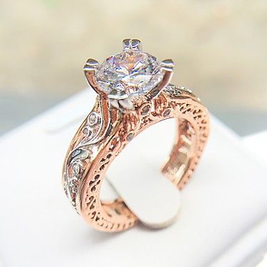 Women's Statement Ring Ring AAA Cubic Zirconia 1pc White Copper ...